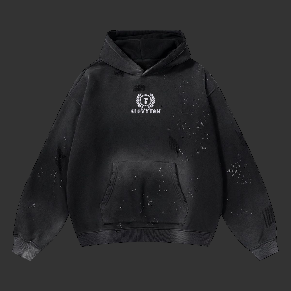 SLOVYTON Vintage Wash Frayed Hoodie