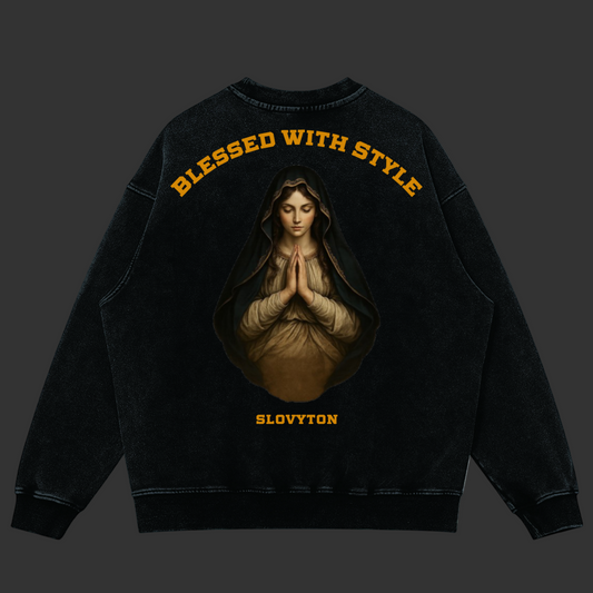 SLOVYTON® Oversized Faded Sweatshirt – Blessed With Style