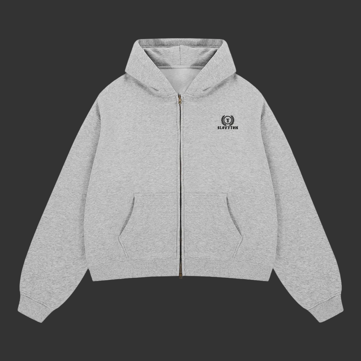 SLOVYTON Unisex Boxy Cropped Fleece Zip-Up Hoodie (380 GSM)