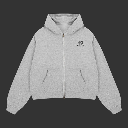 SLOVYTON Unisex Boxy Cropped Fleece Zip-Up Hoodie (380 GSM)