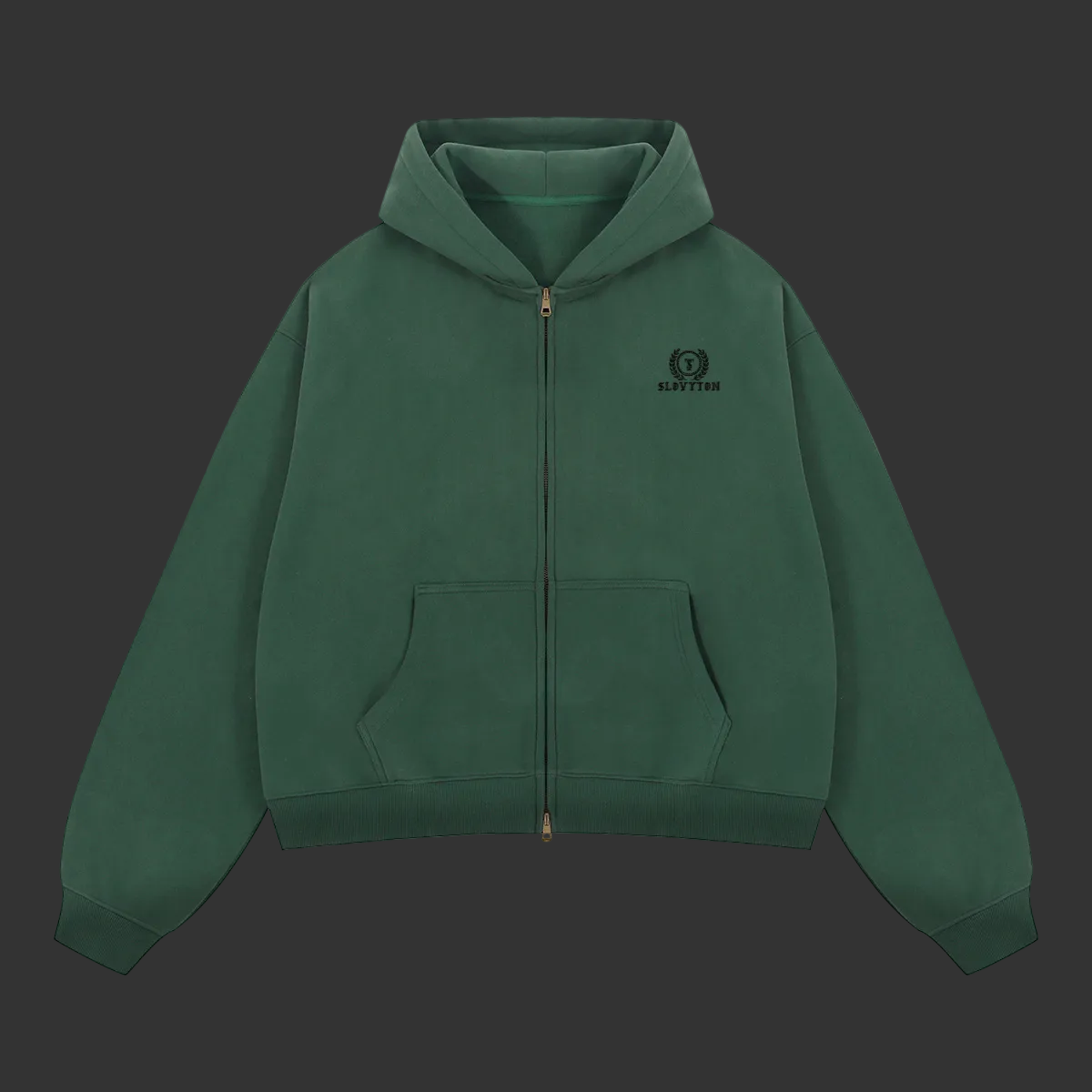 SLOVYTON Unisex Boxy Cropped Fleece Zip-Up Hoodie (380 GSM)